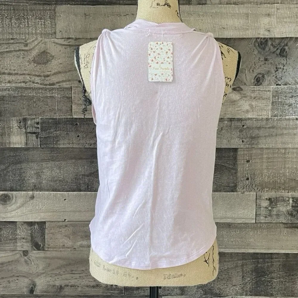 Free People / We The Free Blush Lilac Sleeveless Knot Top Size XS High Neck NWT